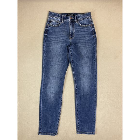Judy Blue Jeans Womens 3/26 Blue Slim Fit Mid Rise Stretch Straight Leg Denim - Picture 1 of 13